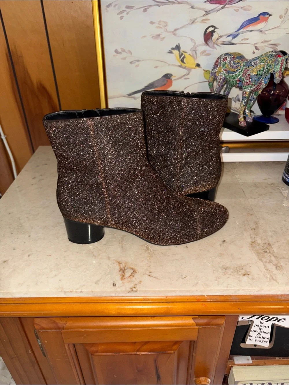 Women's Glitter Ankle Boots 8M